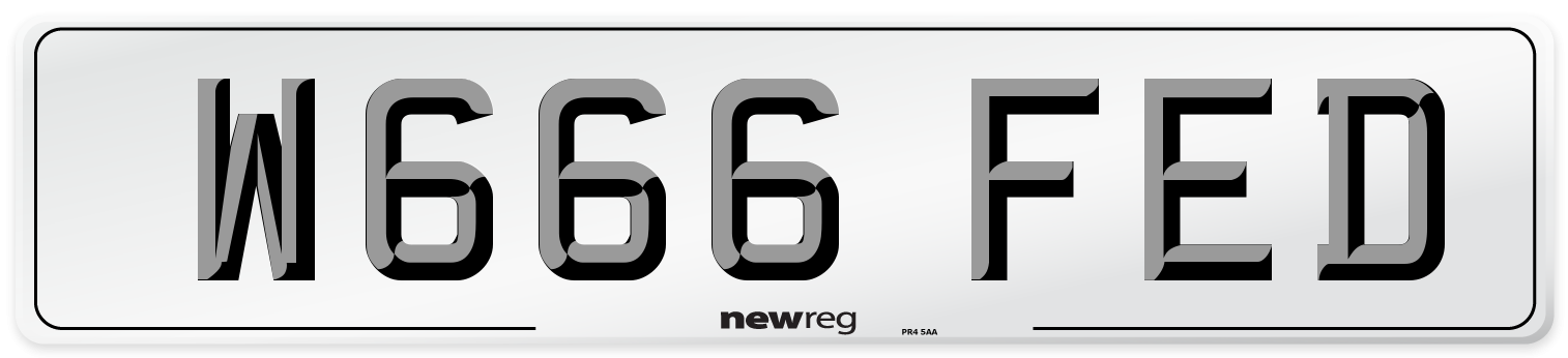 W666 FED Number Plate from New Reg